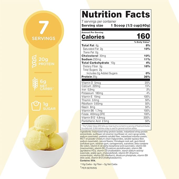 TransformHQ Meal Replacement Shake Powder 7 Servings (Pineapple Ice Cream Flavored) - Gluten Free, Non-GMO