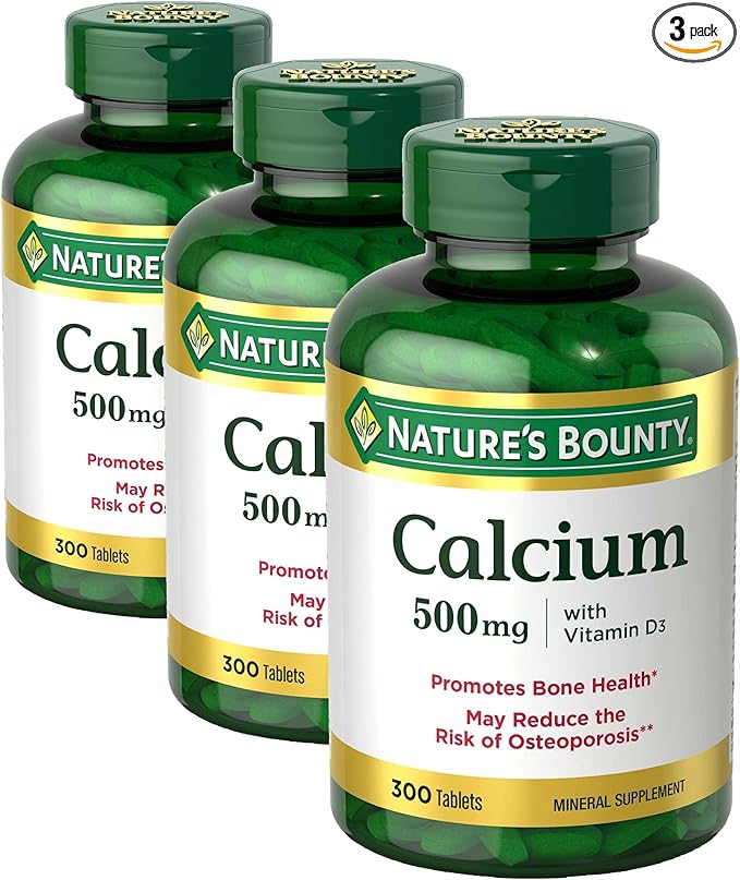 Nature's Bounty Calcium Plus 400 IU Vitamin D3, Immune Support & Bone Health, 300 Tablets (Pack of 3)