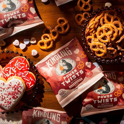 Kindling Protein Pretzels | Protein-Packed Snack Size Bags | Kosher | 8-9g Protein Per Serving | No Artificial Flavors, Soy-Free | Lunches, Office Snacks, & On-the-Go 0.6 Ounce (Pack of 30), Sugar Cookie