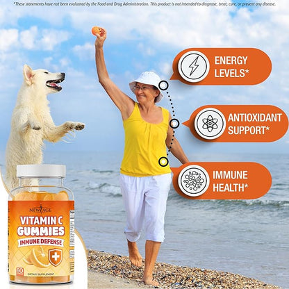 NEW AGE Vitamin C Gummies Orange Vitamin C Gummy - Supports Healthy Immune System - Vegetarian Without Gluten (60 Gummies)