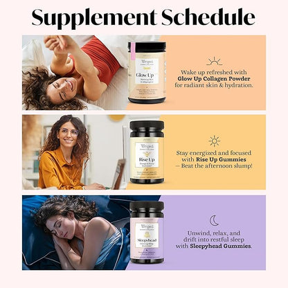 Winged Wellness Sleepyhead Natural Sleep Gummies for Women - Sleep Support Aid for Adults with 3mg Melatonin, L-Theanine, 5-HTP - Natural Gummy Supplement - Blueberry Lavender, 14 Vegan Gummies