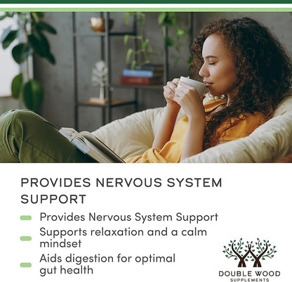 Double Wood Supplements Organic Lemon Balm Tincture - for Digestion & Relaxation 590mg - 2FL OZ, 120 Servings (Better Absorbed Than Capsules, Great for Lemon Balm Tea)
