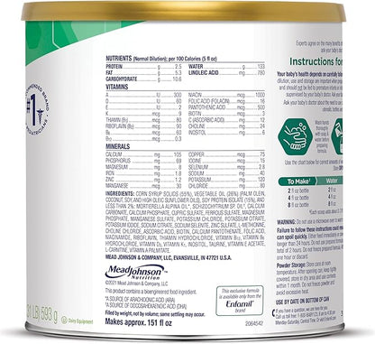 Enfamil Prosobee Plant based Baby Formula, for Sensitive Tummies, Soy-based Plant Sourced Protein, Vitamins for Immune Support, Lactose-free, Milk free, Gluten free, 20.9 Oz Can