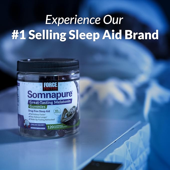 Force Factor Somnapure Drug-Free Sleep Aid for Adults for Occasional Sleeplessness with Melatonin & Valerian, Non-Habit-Forming Sleeping Pills, Wake Up Refreshed, 60 Tablets (Pack of 2)