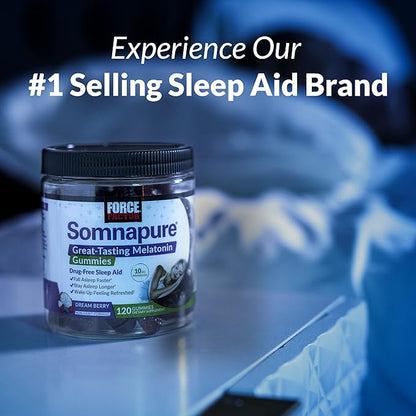 Force Factor Somnapure Drug-Free Sleep Aid for Adults for Occasional Sleeplessness with Melatonin & Valerian, Non-Habit-Forming Sleeping Pills, Wake Up Refreshed, 60 Tablets (Pack of 2)