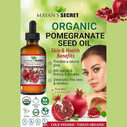 Pure Carrier and Essential Oils for Skin Care, Hair, Body Moisturizer for Face-Anti Aging Skin Care (Pomegranate Seed Oil Organic, 4oz)