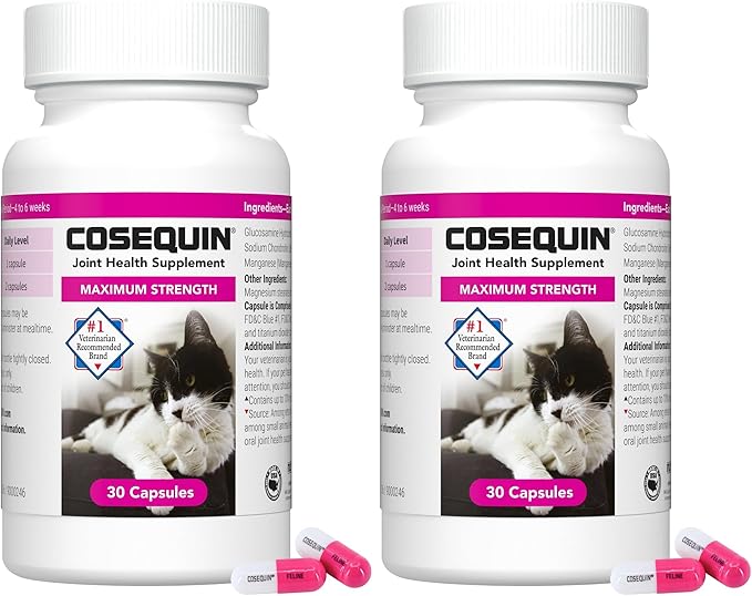 Nutramax Cosequin Joint Health Supplement for Cats - with Glucosamine and Chondroitin, 30 Capsules (Pack of 2)