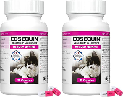 Nutramax Cosequin Joint Health Supplement for Cats - with Glucosamine and Chondroitin, 30 Capsules (Pack of 2)