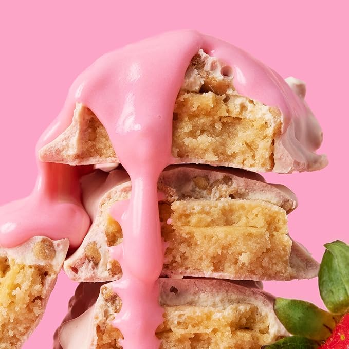 FITCRUNCH Snack Size Protein Bars, 6-Layer Baked Bar, 3g of Sugar, Gluten Free & Soft Cake Core (9 Bars, Strawberry Strudel)