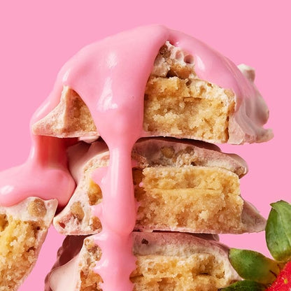 FITCRUNCH Snack Size Protein Bars, 6-Layer Baked Bar, 3g of Sugar, Gluten Free & Soft Cake Core (9 Bars, Strawberry Strudel)