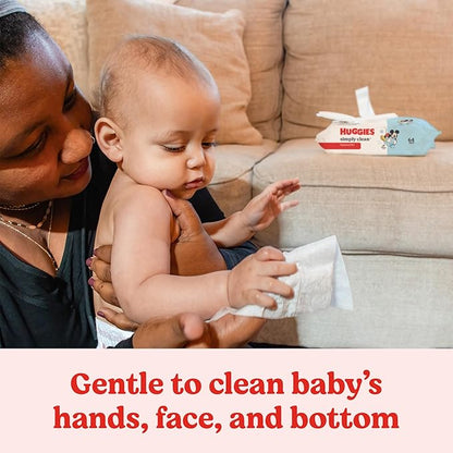 Huggies Simply Clean Unscented Baby Diaper Wipes, Flip-Top Packs (704 Wipes Total), Packaging May Vary (Pack of 22)