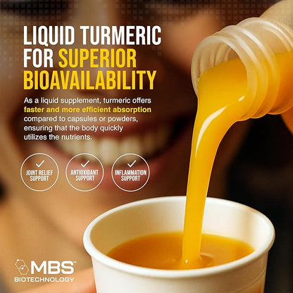 Advanced Liquid Turmeric – High Absorption Curcumin with Black Pepper & Vitamin D3 for Maximum Bioavailability – Joint, Inflammation & Immune Support – 20 fl oz