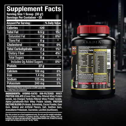 ALLMAX ISOFLEX Pure Whey Isolate Protein Powder - Gluten Free, Low Lactose, Sugar-Free - High-Protein, Clean, Keto-Friendly for Pre Post Workout Supplement for Women and Men | Chocolate Mint, 2lb