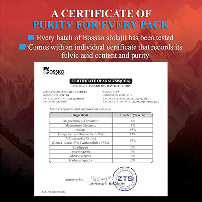 3200 MG Pure Himalayan Shilajit Gummies Organic for Men & Women with Probiotics & Magnesium Ashwagnadha Chaga Turmeric Fulvic Acid 105+ Trace Minerals I Vegan Non-GMO I Lab Tested I 90 Count