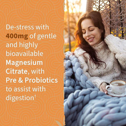 Garden of Life Magnesium Citrate Supplement Gummies with Prebiotics & Probiotics for Stress,Sleep & Recovery - Vegan,Gluten Free,Kosher,Non-GMO,No Added Sugars,Peach Flavor,60 Count (Pack of 2)
