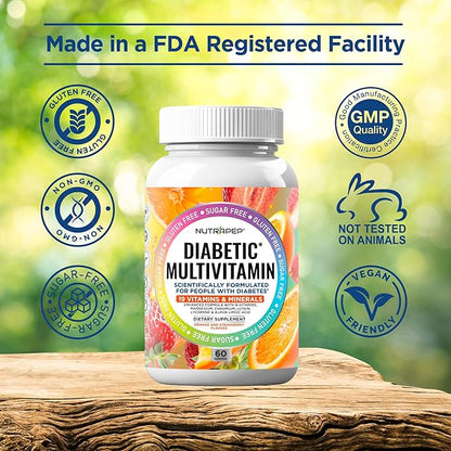 NutraPep Premium Multivitamin Chewable Gummies for Women & Men - Sugar-Free & Gluten Free Supplement Vitamins - Calcium Magnesium Zinc Manganese Thiamine Biotin…