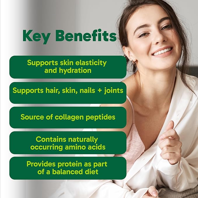 Organika Collagen Powder - for Healthy Hair, Skin, Nails, and Joints. Hydrolyzed Protein Peptides for Better Absorption- Grass-Fed, Non-GMO- Unflavoured- 2.2lbs