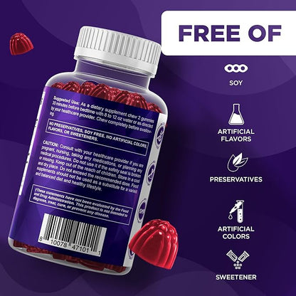 Vitamatic Melatonin 20 mg Gummies for Adults, 30 Servings - 60 Vegetarian Gummies - Non-Habit Forming Supplement
