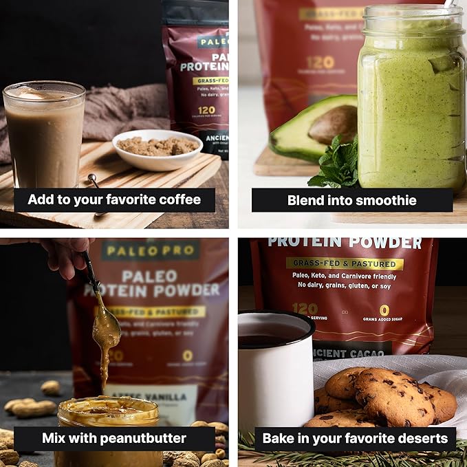 PaleoPro Carnivore Complete (Aztec Vanilla) Pastured & Cage-Free Protein, Grass-Fed Beef Tallow, Beef Organs | No Sugar, Soy, Grains or Net Carbs | Gluten Free. Paleo & Keto Macros (15 Servings)