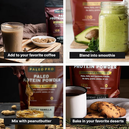 PaleoPro Carnivore Complete (Ancient Cacao) Pastured & Cage-Free Protein, Grass-Fed Beef Tallow, Beef Organs | No Sugar, Soy, Grains or Net Carbs | Gluten Free. Paleo & Keto Macros (15 Servings)