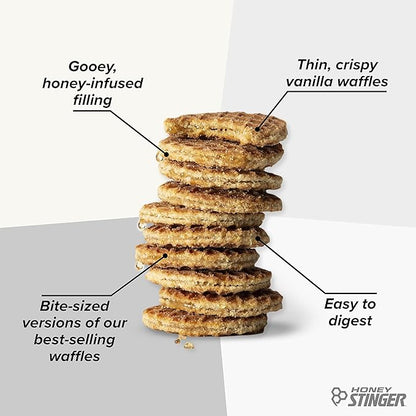 Honey Stinger Organic Mini Vanilla Waffles | Energy Stroopwafel for Exercise, Endurance and Performance | Sports Nutrition for Home & Gym, Pre and Post Workout | 5 Bags, 26.5 Ounces