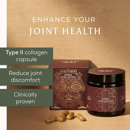 Ancient + Brave Noble Collagen Capsules 30 Servings, Type 2 Collagen for Women, with Vitamin C, Manganese, Boswellia Serrata and Targeted Nutrients, for Mobility Support and Daily Wellness