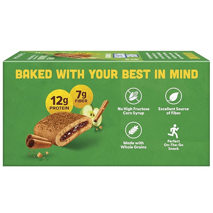 Pure Protein Apple Cinnamon Soft Baked Protein Bars – 12g Protein, 7g Fiber, Whole Grain Breakfast Bars, High Fiber, Individually Wrapped Protein Snacks for On-the-Go – 10 Count