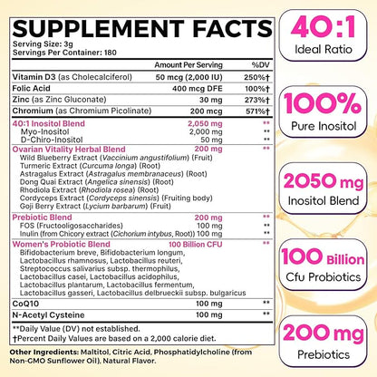 Liposomal Myo-Inositol & D-Chiro Inositol Powder, 540g