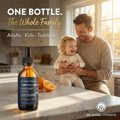 Mt. Angel Vitamins Liquid Vitamin D3 with K2 Drops – 5000 IU D3 Trans MK7 K2 – Vegan Non-GMO Gluten Free – Bone Heart Immune Support – Adults Kids & Toddlers | 2 fl oz