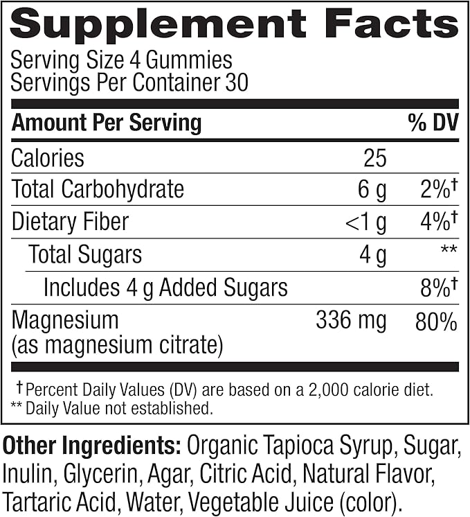 OLLY Relaxing Magnesium Gummies, Supports Muscle Relaxation,* Magnesium Citrate, Raspberry Lavender Flavored, 30 Day Supply - 120 Count