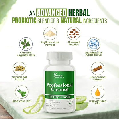 15 Day Gut Cleanse Detox for Women w/ GLP-1 Support - Natural Colon & Detox Cleanse for Weight Loss - Bloating & Constipation Relief - Flushes Toxins & Supports Immunity - 60 Ct.