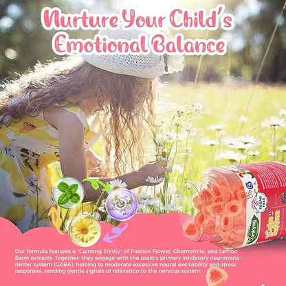Q'ankyaq Kids Saffron Gummies, Saffron Supplements for Kids (3 yrs+), Focus and Memory Gummiess, Mood Balance with Rosemary, Passion Flower Extract, Chamomile Extract, Sugar-Free, Vegan, 60 Counts