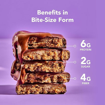 ALOHA Organic Plant Based Protein Bar MINIS | Caramel Chocolate Pecan | GLP-1 Friendly, 20 Count, 24g Bars | Vegan, Low Sugar, Gluten Free, Low Carb, Non-GMO, No Stevia, No Soy, No Sugar Alcohols