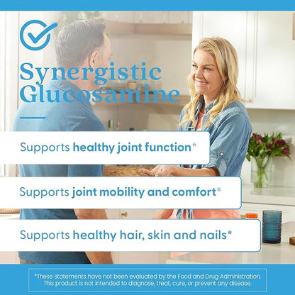 Doctor's Best Synergistic Glucosamine with MSM Formula - Joint Health Support Supplement for Women & Men, Features Vitamin C, Potassium, & Chloride, Non-GMO, Gluten Free, Soy Free - 180 Capsules