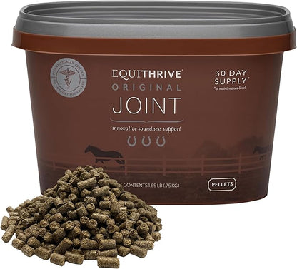 Equithrive Original Joint Supplement Pellets with Resveratrol and Hyaluronic Acid for Horses in Training and Competition and Senior Horses, 1.65 lbs
