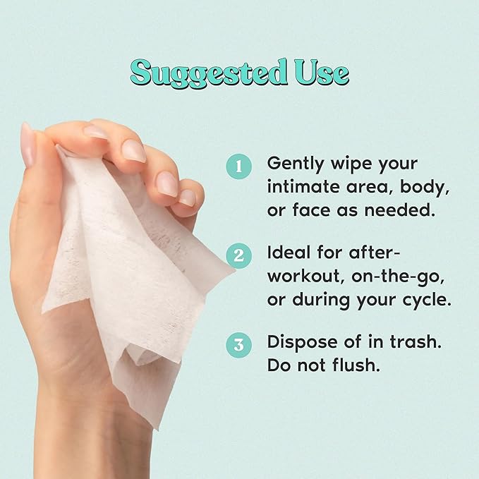 Her Fantasy Box | Everywhere Wipes – 100% Organic Cotton, Gentle & Refreshing, pH-Balanced, Fragrance-Free, Plant-Powered for Body, Face & Intimate Areas, Ideal for Sensitive Skin - 16 Pack, 240 Wipes