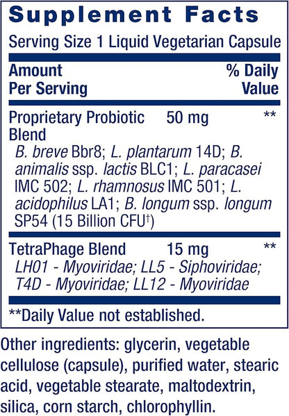 Life Extension FLORASSIST GI with Phage Technology, Digestive Health, probiotic Support, Nutrient Absorption, 7 probiotic strains, bacteriophage Blend, 90 Liquid Vegetarian Capsules