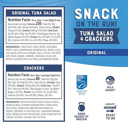 Bumble Bee Snack on the Run Classic Favorites Bundle (6 Total Kits) - Original Tuna Salad and Classic Chicken Salad with Crackers - Ready to Eat Protein Snacks