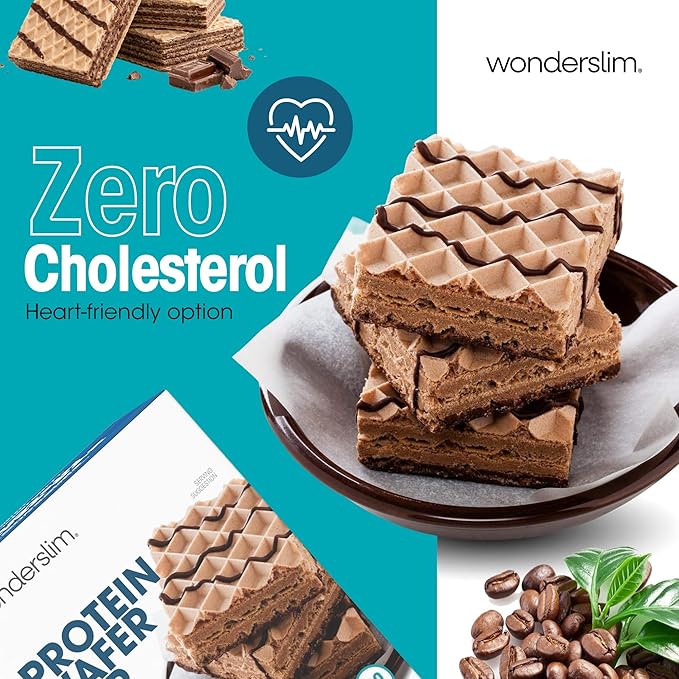 WonderSlim Protein Wafer Snack Bar, Chocolate, 210 Calories, 15g Protein, 0mg Cholesterol (5ct)