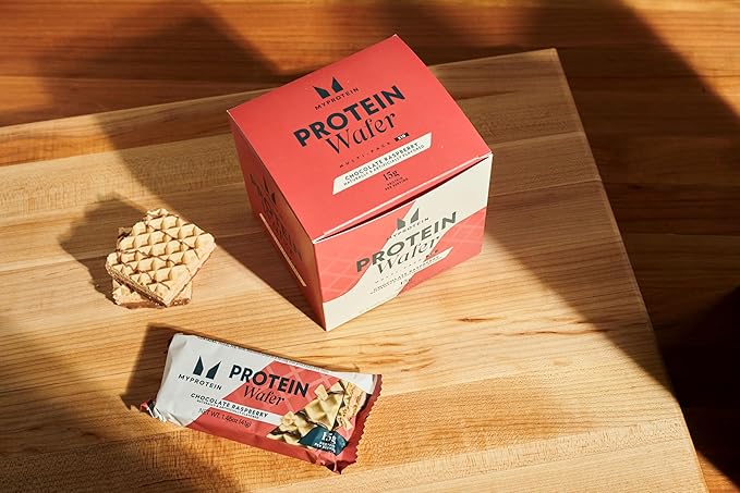 Myprotein Crispy Protein Wafers | 15g Protein | Box of 10 | Chocolate Raspberry | High Protein Snack Bar | Milk & Whey Isolate | Low Sugar