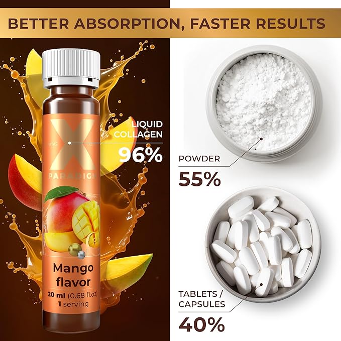 Liquid Collagen Peptides with Biotin & Hyaluronic Acid - 3000mg Hydrolyzed Collagen Type 1 and 3, Biotin 10000mcg, Vitamins B5, B6, C & E - Liquid Collagen for Women and Men, Collagen Shots