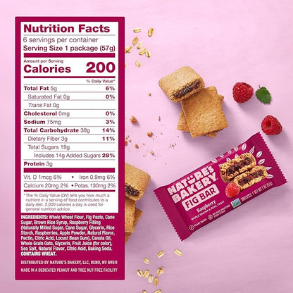 Nature's Bakery Raspberry Fig Bars, 2 Oz, 6 Ct