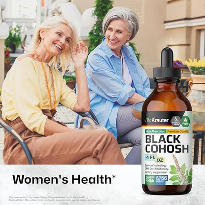 BIO KRAUTER® Perimenopause & Menopause Supplements for Women* - Pure Vegan Black Cohosh for Mood Support & Women's Wellness - Black Cohosh Supplements 4 Fl.Oz 56-Day Supply, Alcohol & Sugar Free