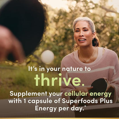 Nature’s Bounty Superfoods Plus Energy to Support Cellular Energy, 23 Fruits & Veggies Supplement, 30 Capsules
