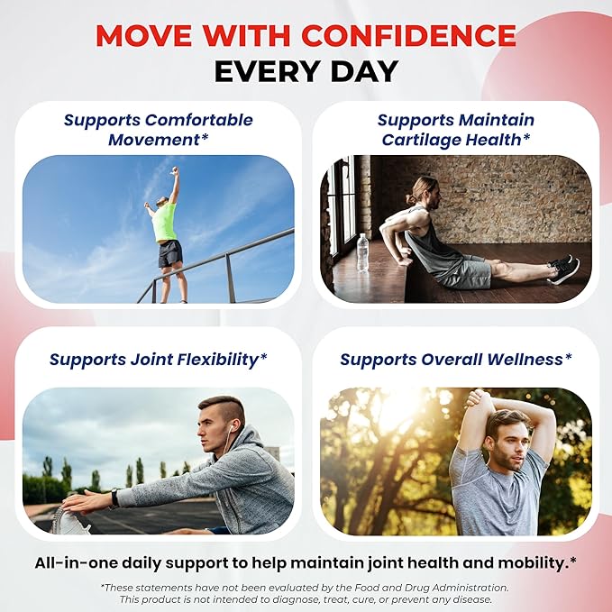 Glucosamine Chondroitin MSM - Joint Mobility Support Supplement Enhanced with Collagen, Hyaluronic Acid, Vitamin D3 | 150 Capsules