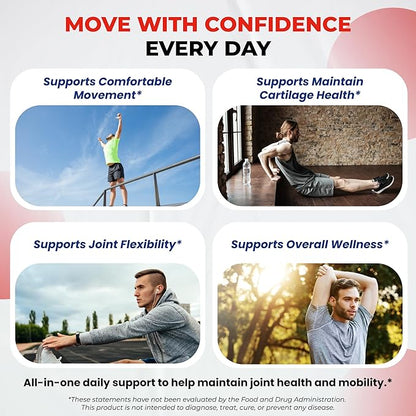 Glucosamine Chondroitin MSM - Joint Mobility Support Supplement Enhanced with Collagen, Hyaluronic Acid, Vitamin D3 | 150 Capsules