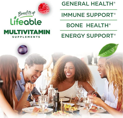 Lifeable Sugar Free Multivitamin for Men Gummies | with Iron and 18 Essential Vitamins and Minerals | Sugar Free Vitamins | 90 Gummies
