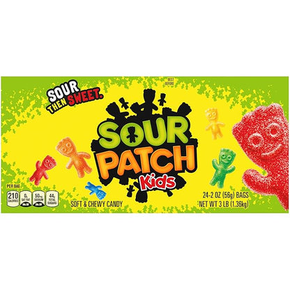 SOUR PATCH KIDS Soft & Chewy Gummy Candy, Bulk Candy, 24 - 2 oz Bags