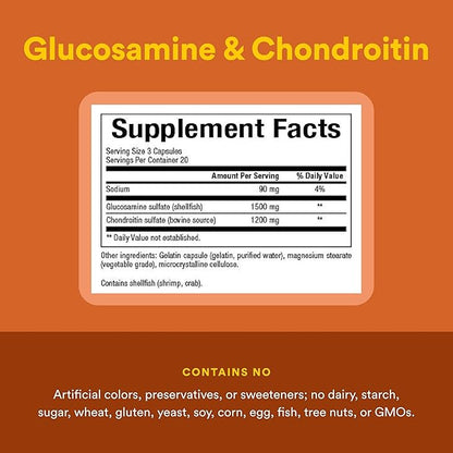 Natural Factors, Glucosamine & Chondroitin, Supports Healthy Joints and Connective Tissue, 120 Capsules
