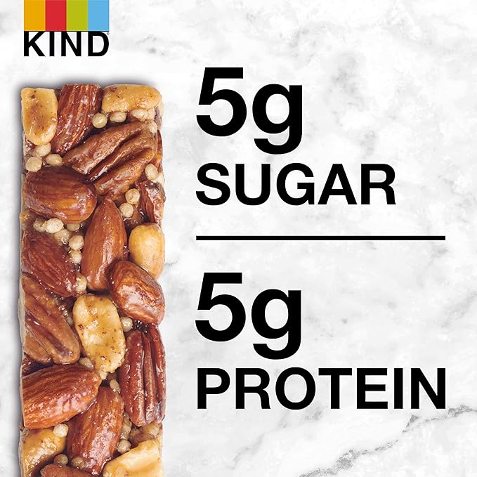 KIND Nut Bars, Maple Glazed Pecan and Sea Salt, 1.4 Ounce, 24 Count, Gluten Free, 5g Sugar, 5g Protein